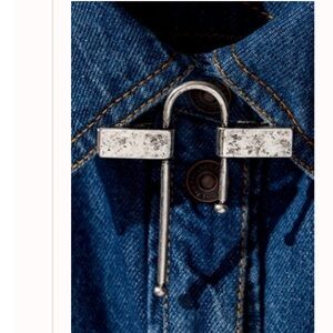 Free People tailoring pin brooch silver antiqued look Toggle